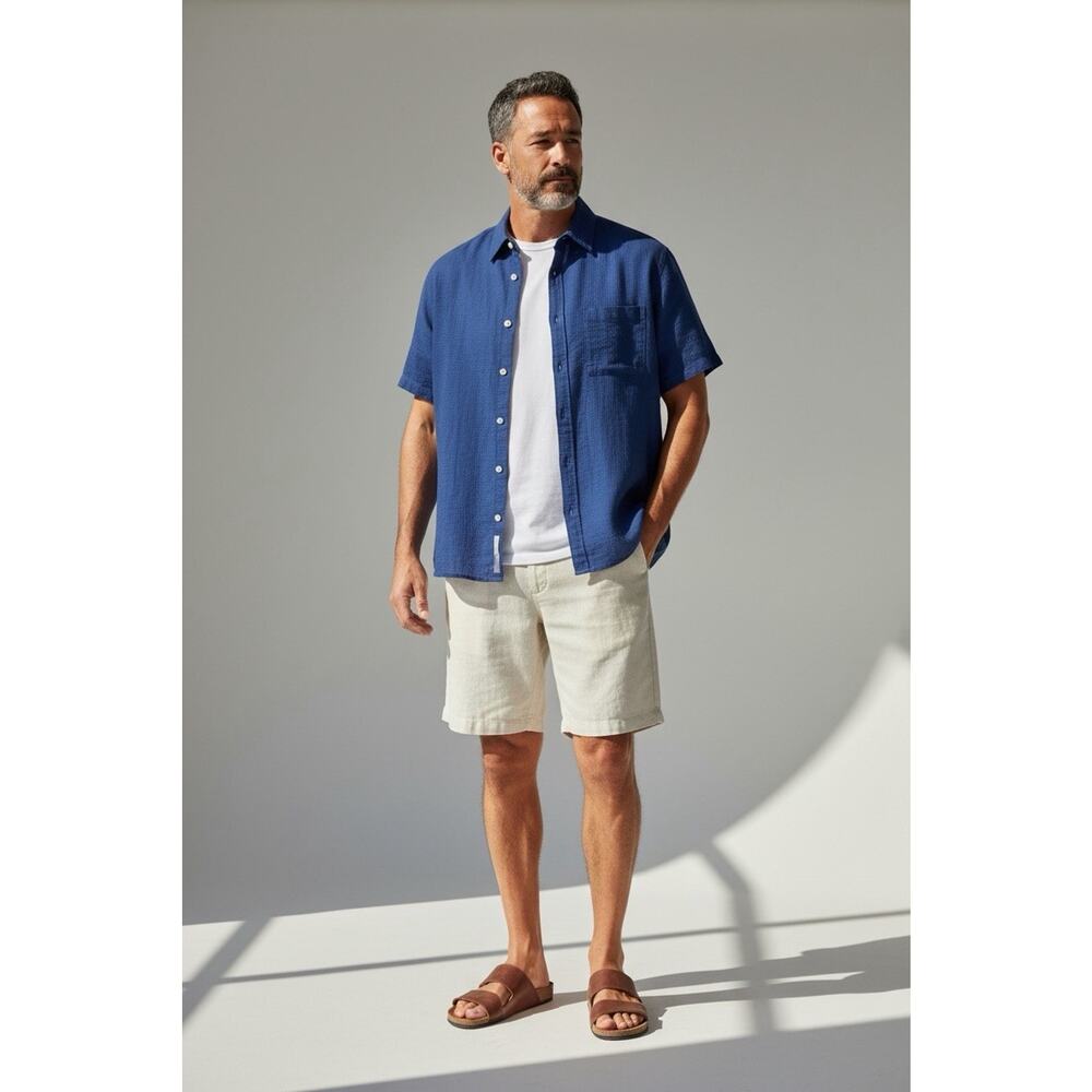 NWT Gap Men’s Boxy Fit Gauze Shirt - Navy Blue -‎ 100% Cotton - Size XL